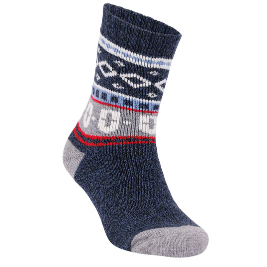 Navy - Front - Trespass Unisex Adult Larsen Fair Isle Socks