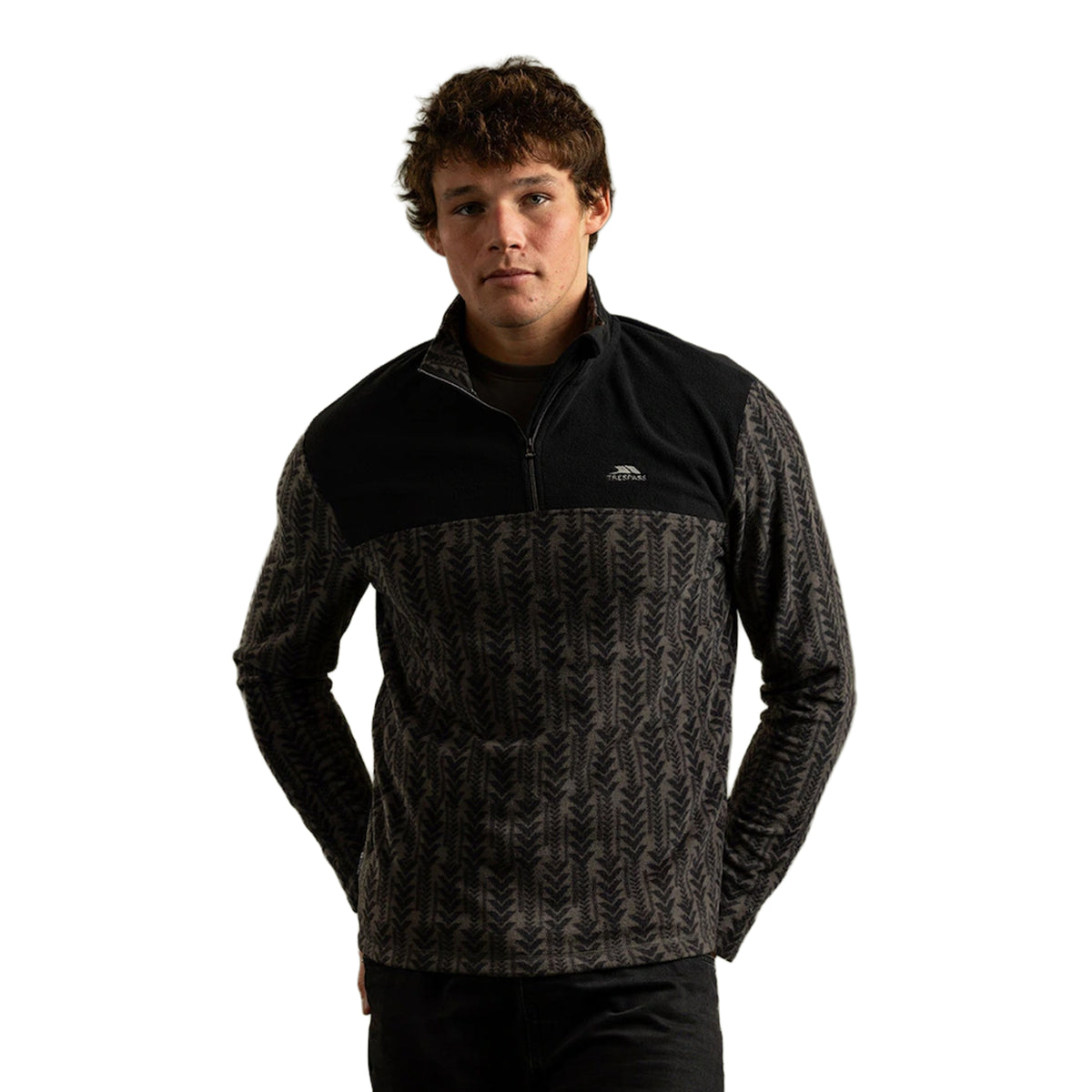 Storm Grey - Side - Trespass Mens Embleton AT100 Fleece Top