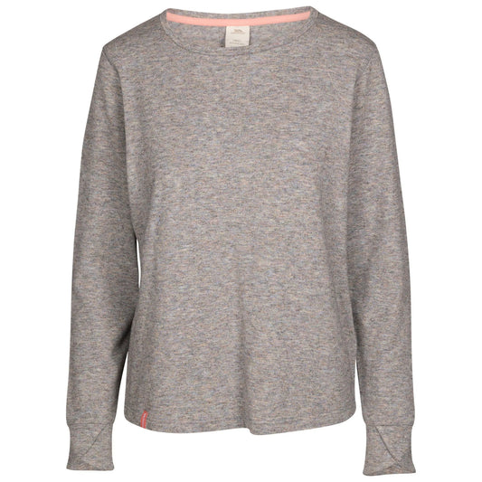 Grey - Front - Trespass Womens-Ladies Rina Marl Long-Sleeved Top