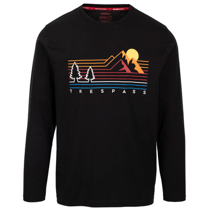 Black - Front - Trespass Mens Macley Long-Sleeved T-Shirt