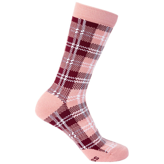Dark Cherry - Front - Trespass Unisex Adult Fergus Checked Socks