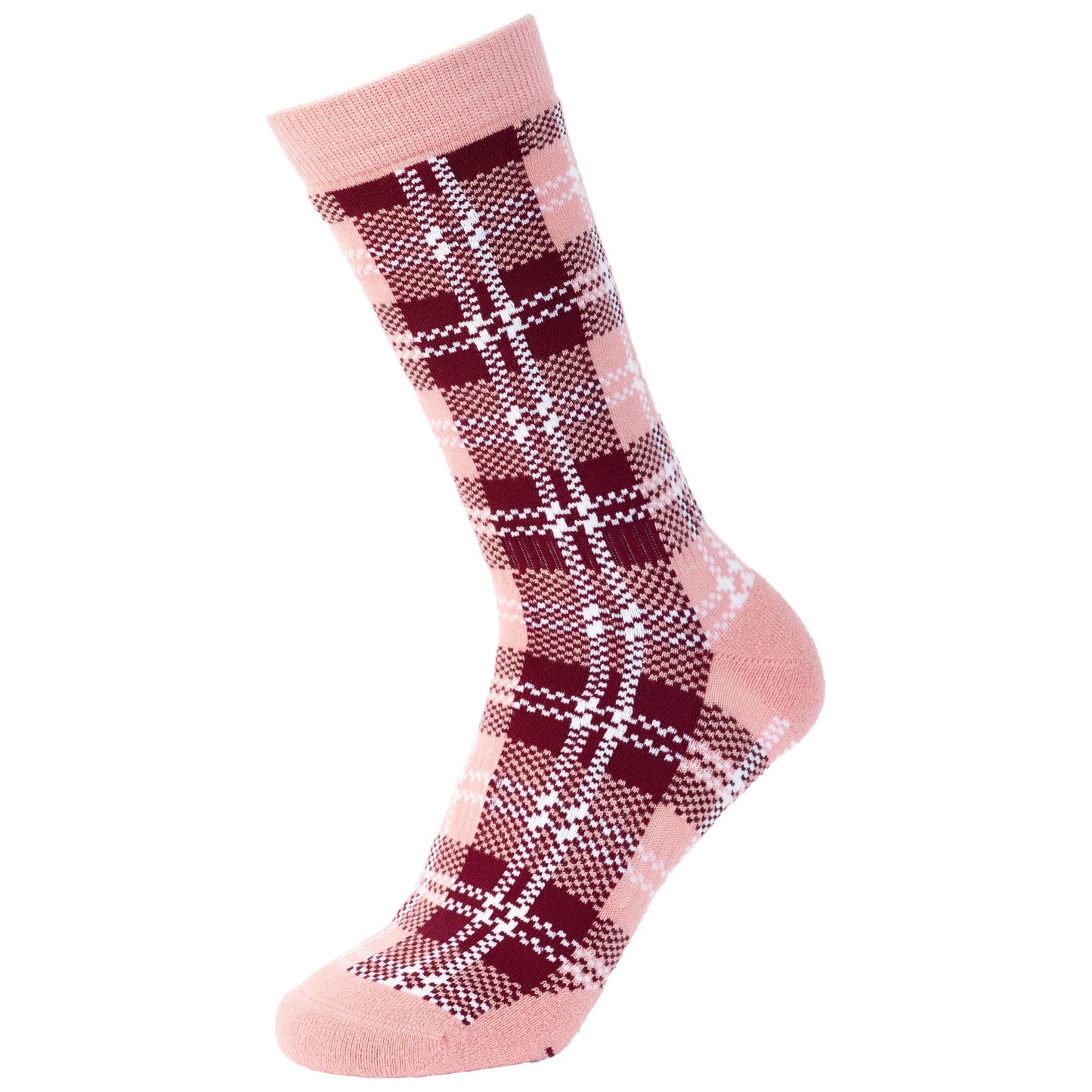 Dark Cherry - Back - Trespass Unisex Adult Fergus Checked Socks