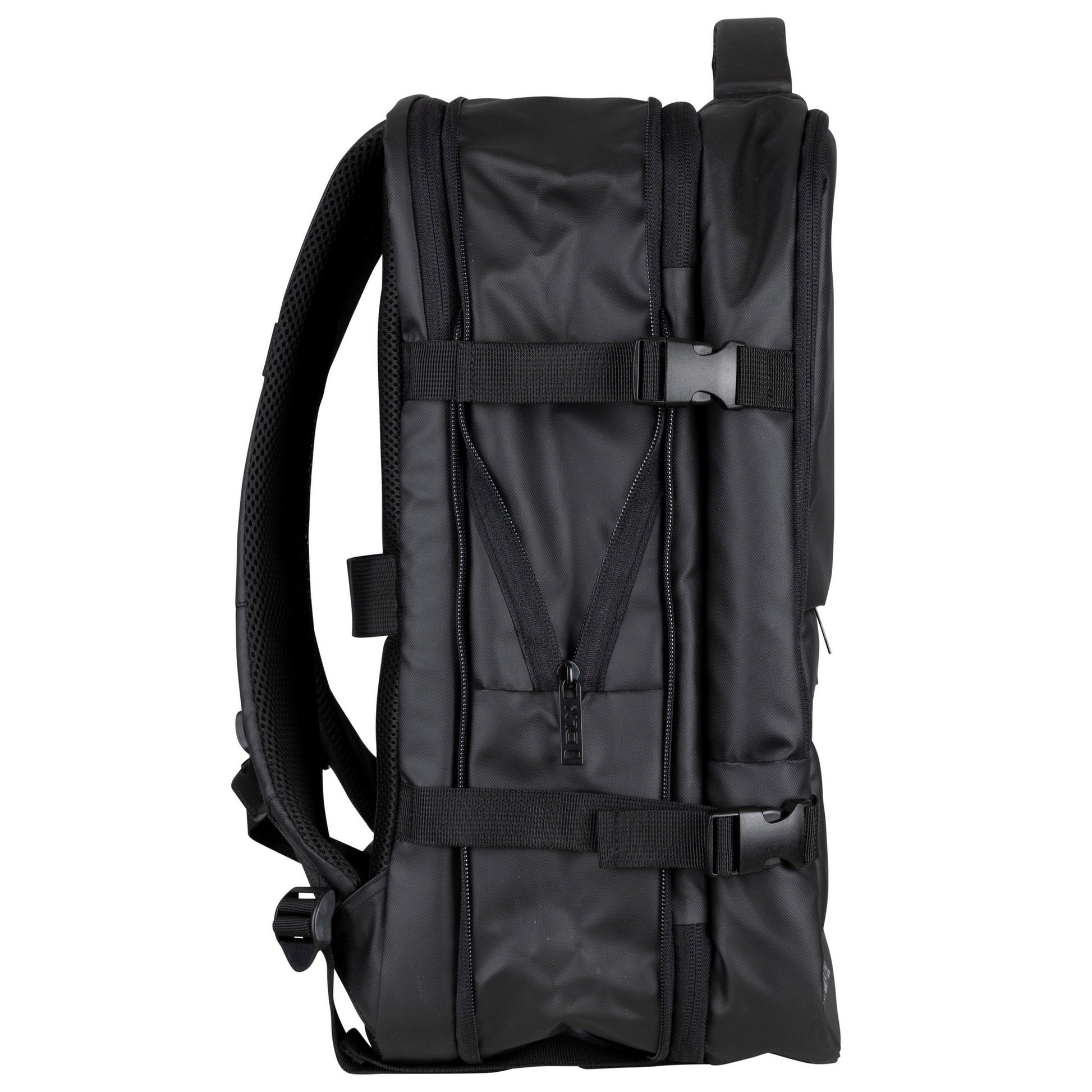 Black - Side - Trespass Rados DLX Travel Rucksack