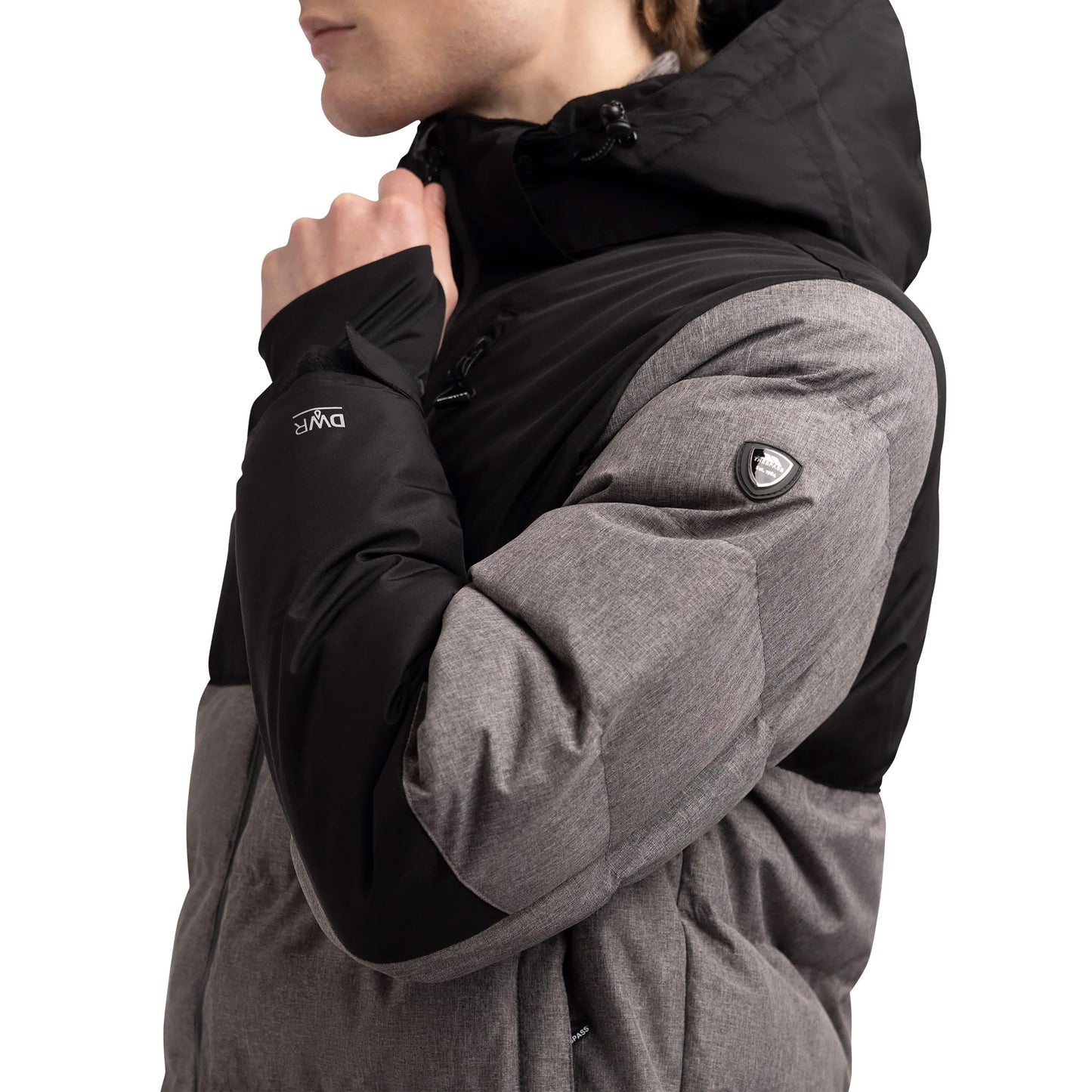Grey Marl - Side - Trespass Mens Delabole Padded Jacket
