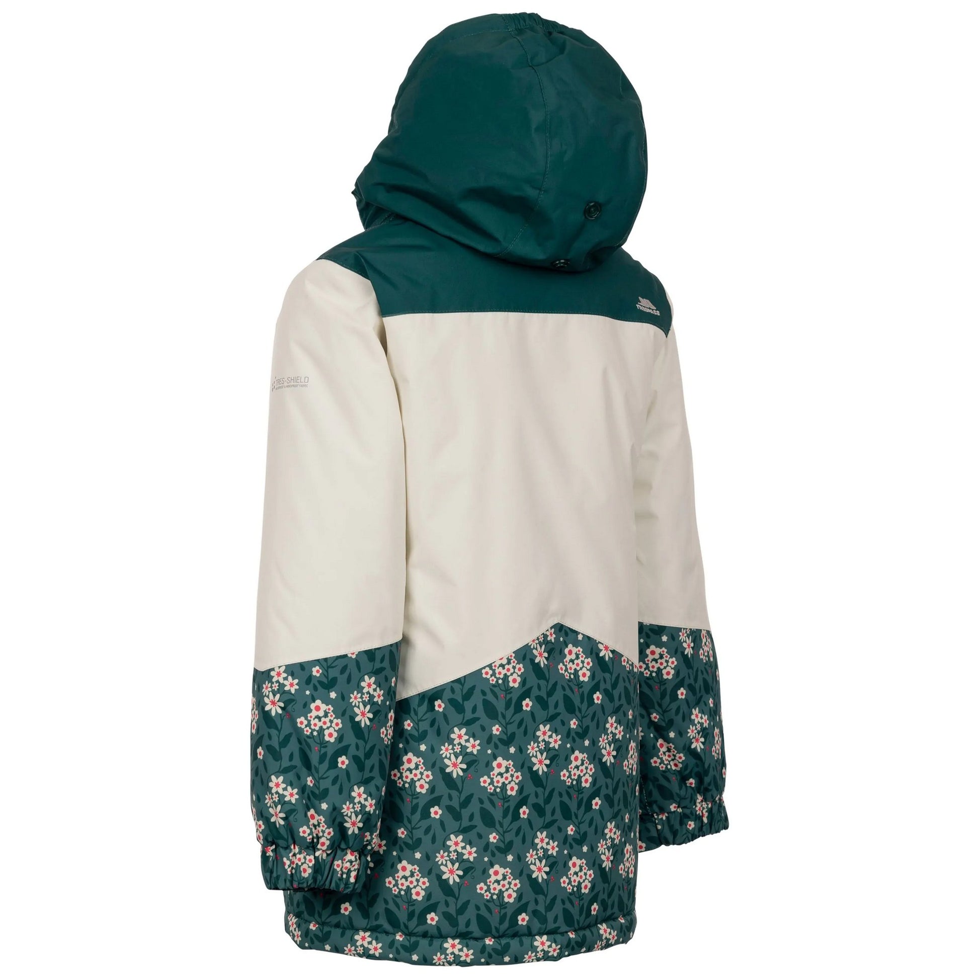 Cream - Back - Trespass Girls Jessa Raincoat