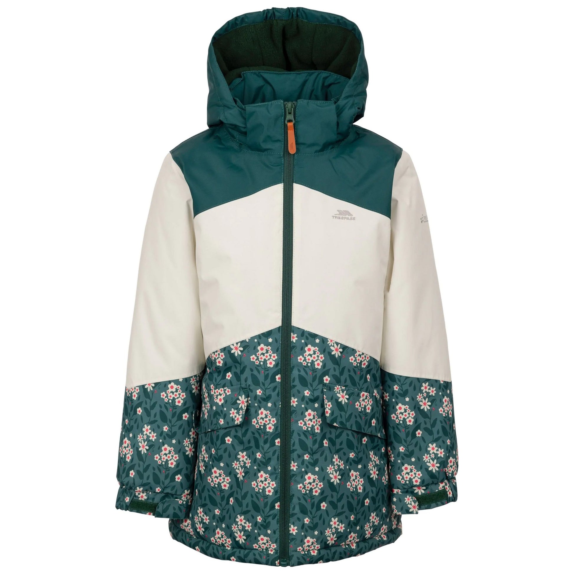 Cream - Front - Trespass Girls Jessa Raincoat