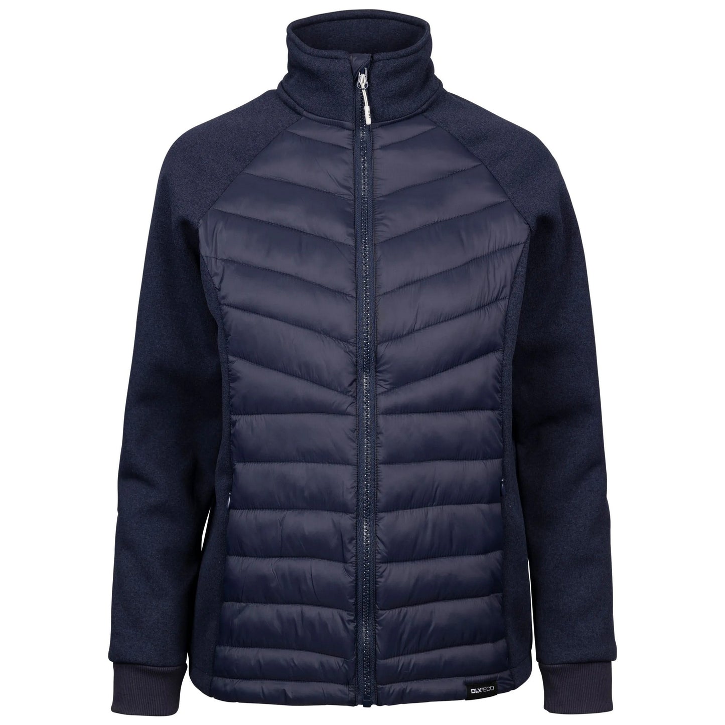 Navy - Front - Trespass Womens-Ladies Luisa DLX Padded Fleece Jacket