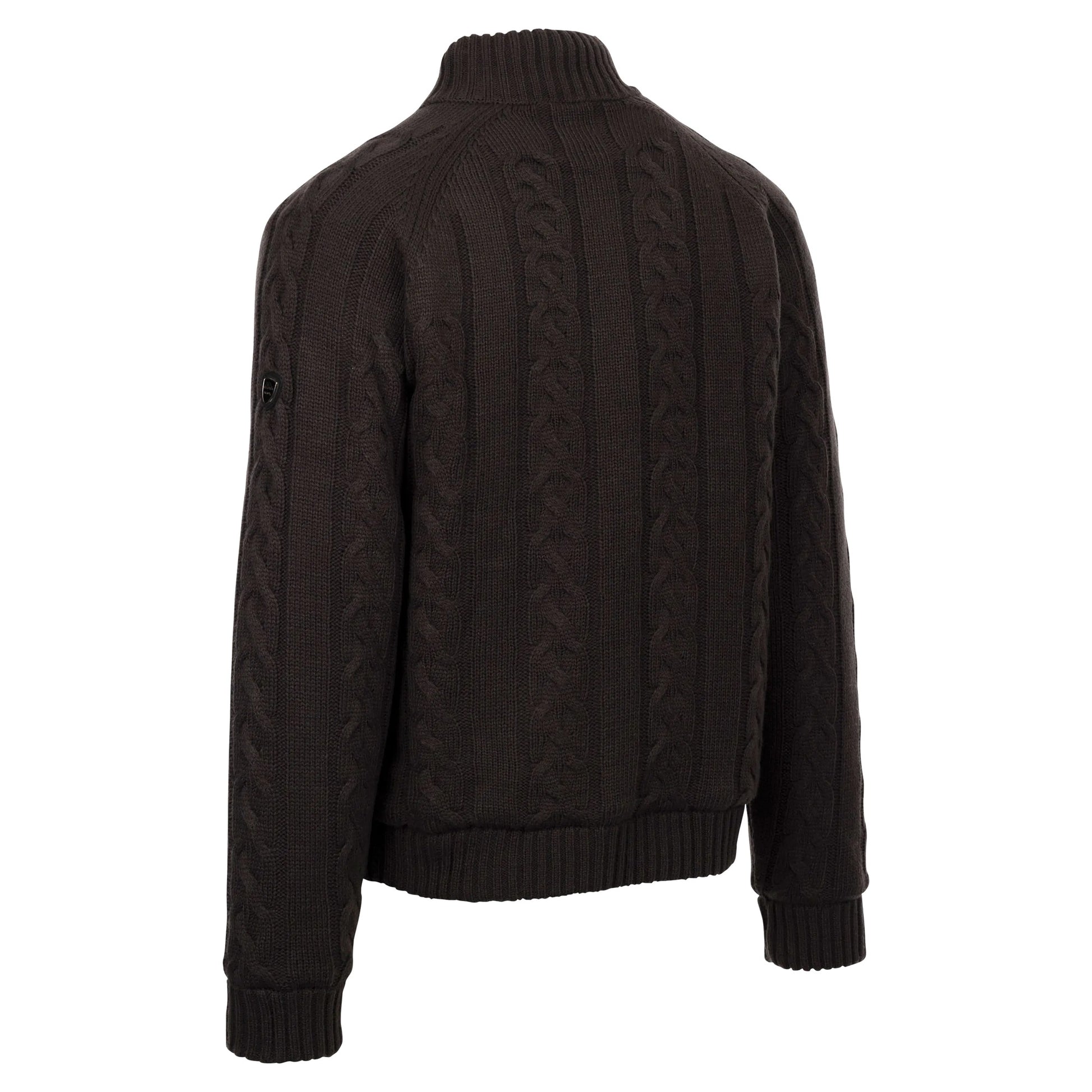 Dark Grey - Back - Trespass Mens Dipton Knitted Jacket