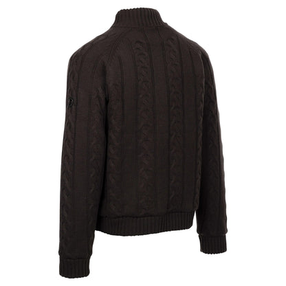 Dark Grey - Back - Trespass Mens Dipton Knitted Jacket