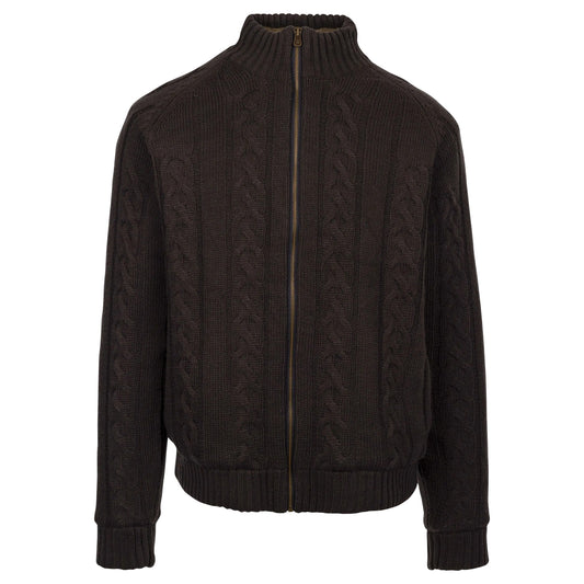 Dark Grey - Front - Trespass Mens Dipton Knitted Jacket
