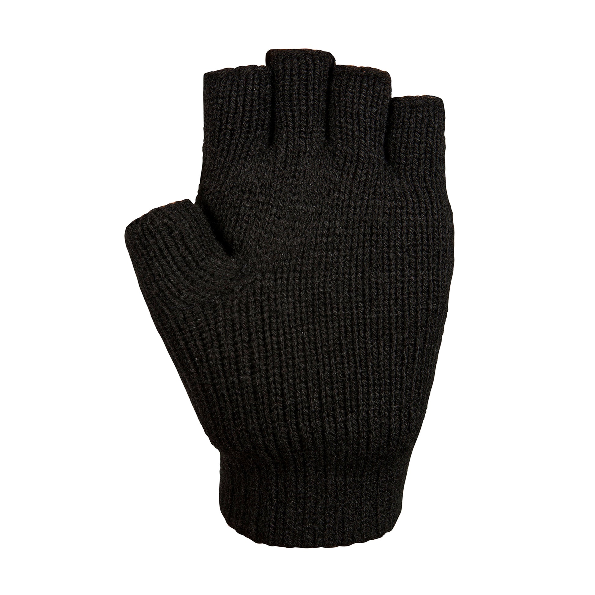 Black - Back - Trespass Unisex Adult Dita Knitted Thinsulate Fingerless Gloves
