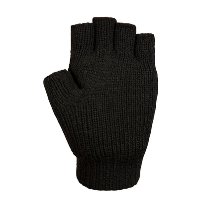 Black - Back - Trespass Unisex Adult Dita Knitted Thinsulate Fingerless Gloves