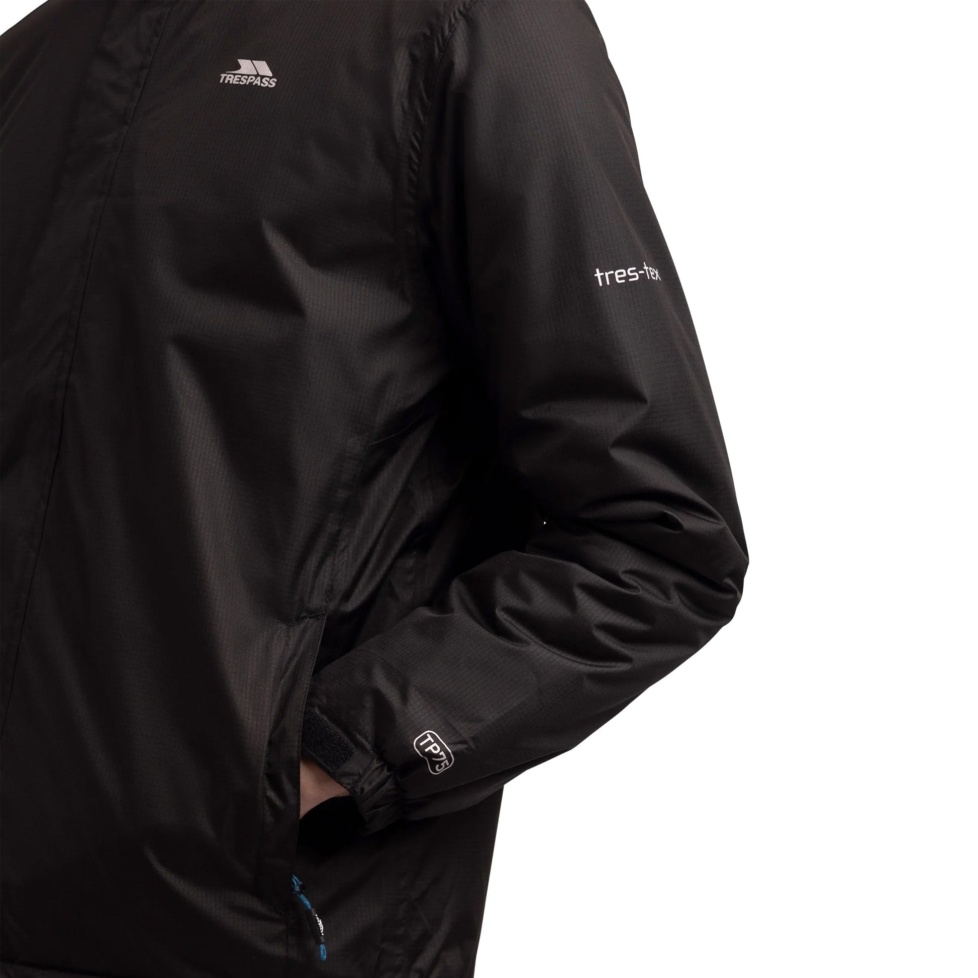 Black - Side - Trespass Mens Farmcott TP75 Padded Jacket