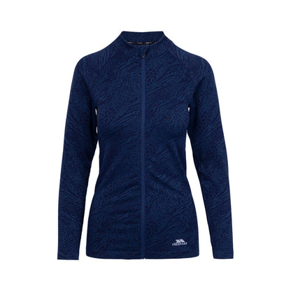 Navy - Front - Trespass Womens-Ladies Kottayam Zipped Active Top