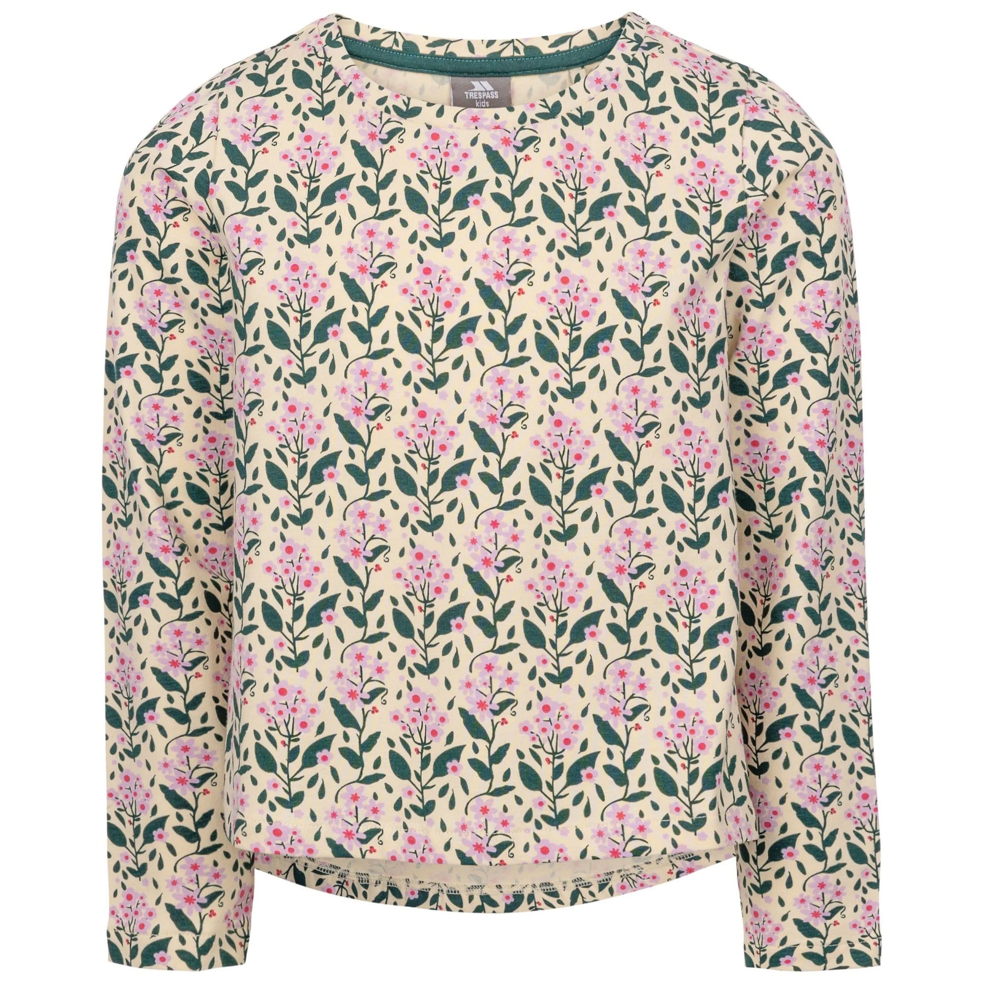 Cream - Front - Trespass Girls Rosslyn Long-Sleeved Top