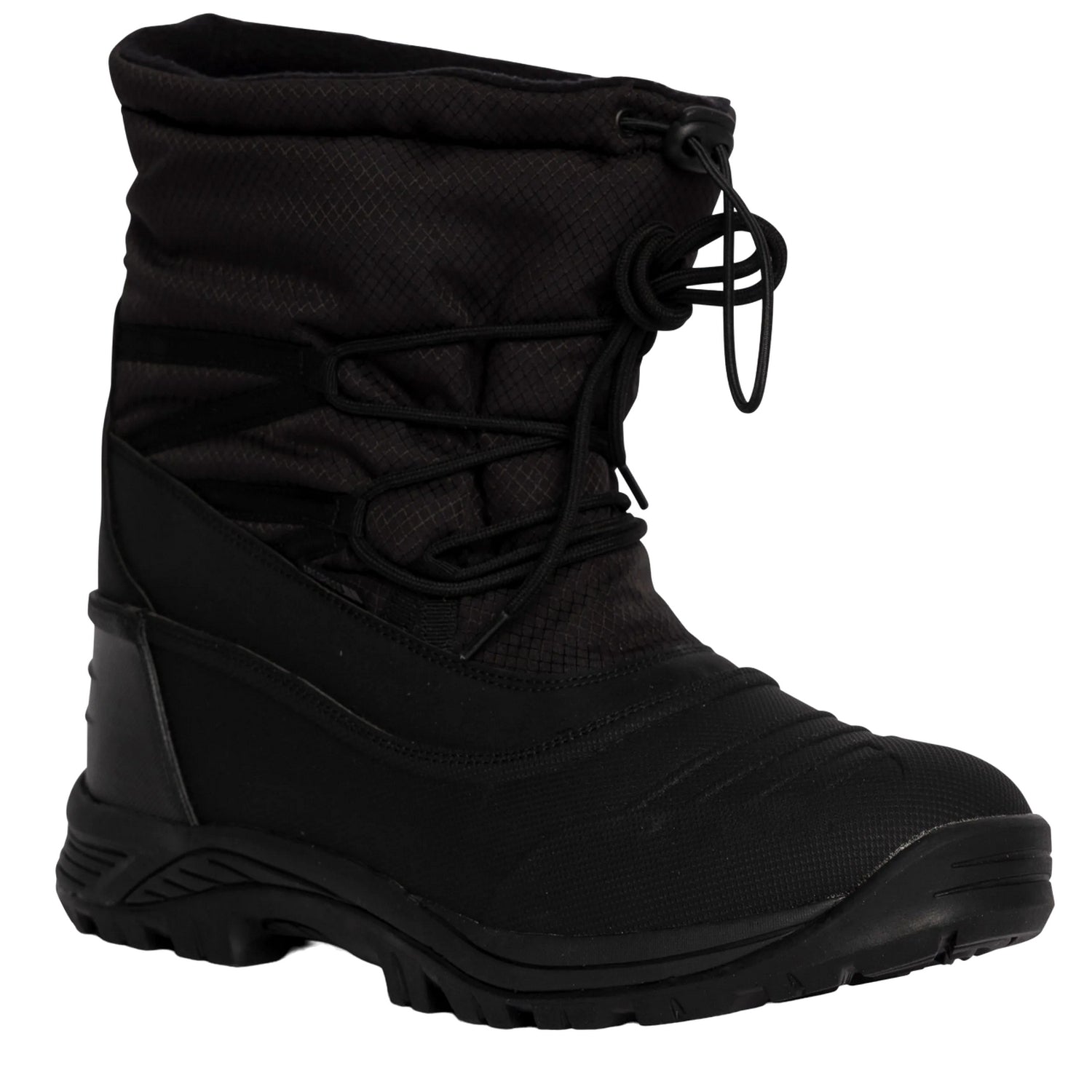 Black - Close up - Trespass Mens Novern Waterproof Snow Boots
