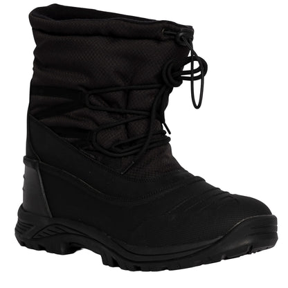 Black - Close up - Trespass Mens Novern Waterproof Snow Boots