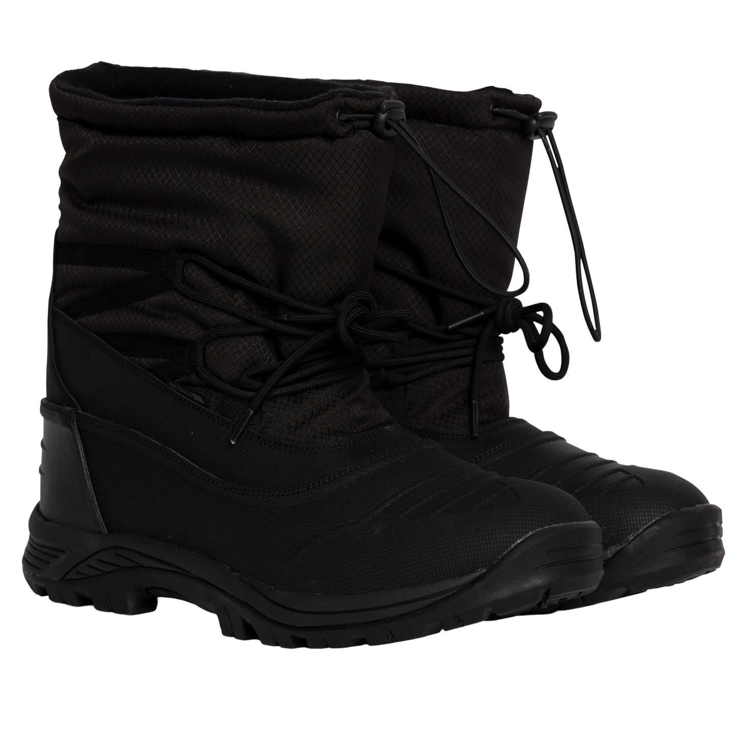 Black - Front - Trespass Mens Novern Waterproof Snow Boots