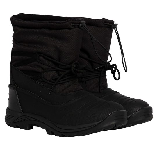 Black - Front - Trespass Mens Novern Waterproof Snow Boots