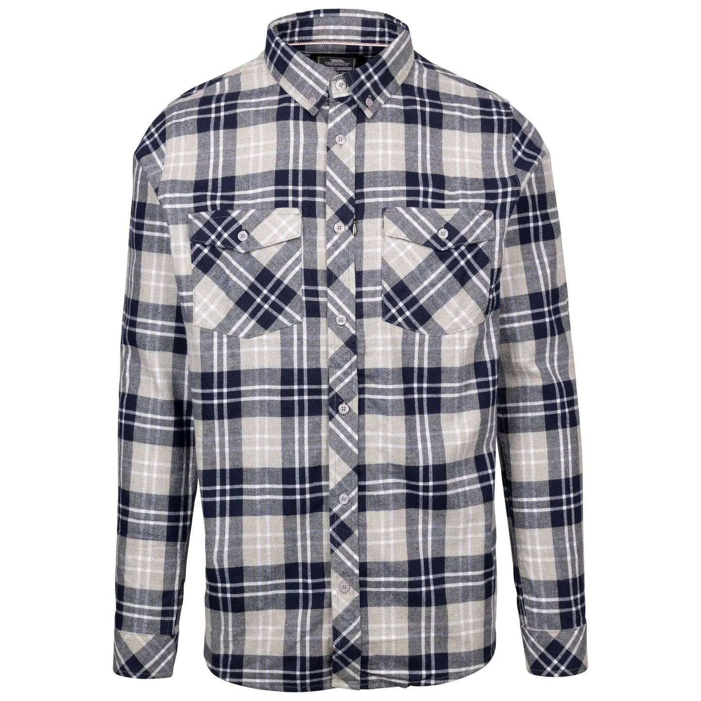 Navy - Front - Trespass Mens Dawlish Checked Shirt