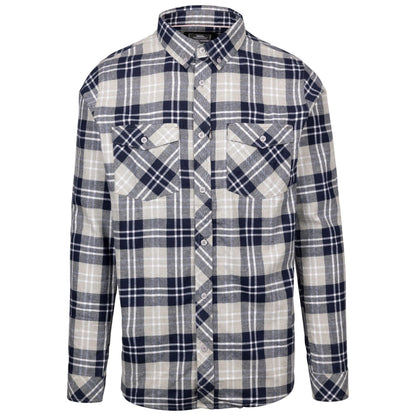 Navy - Front - Trespass Mens Dawlish Checked Shirt