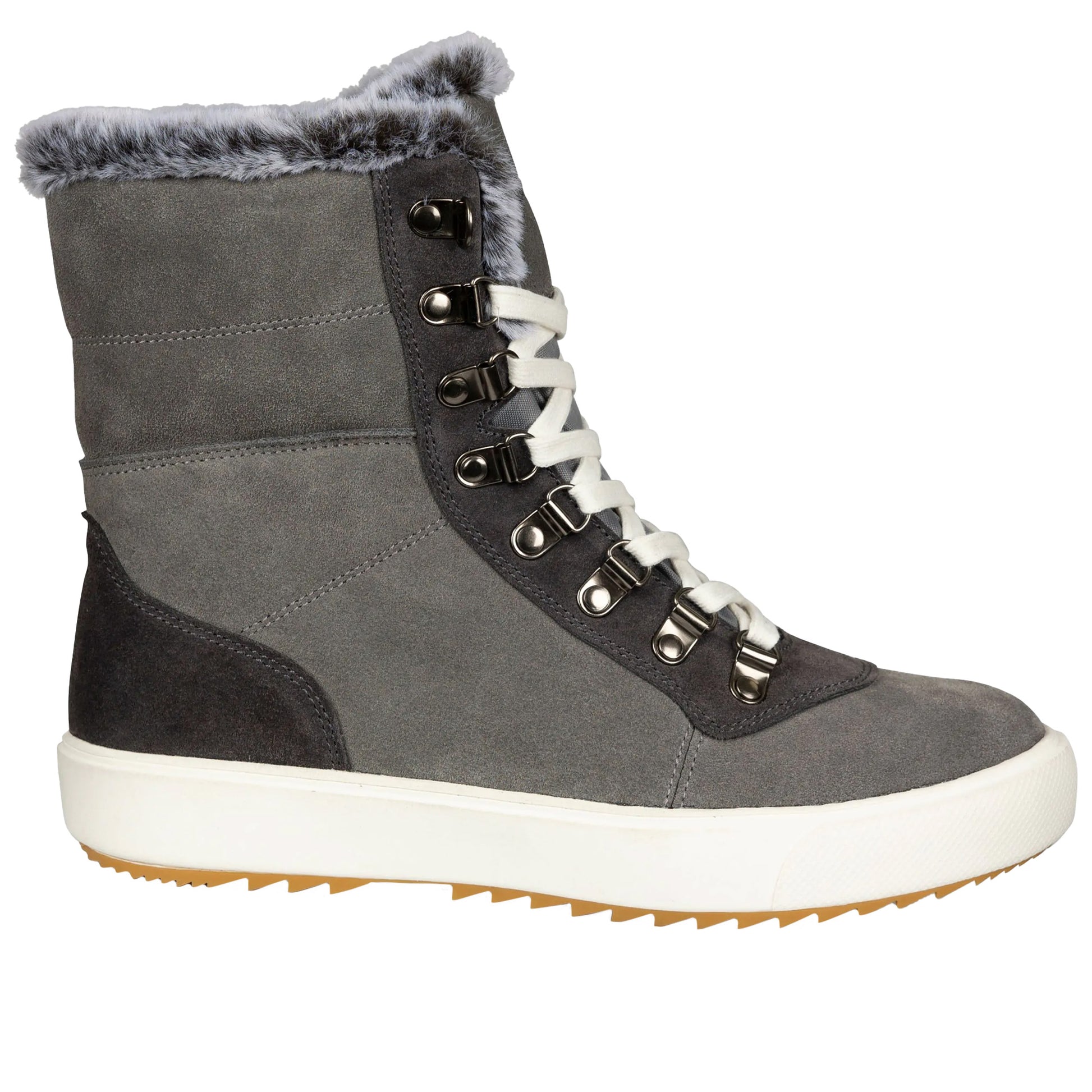 Grey - Back - Trespass Womens-Ladies Korinna Suede Lace Up Snow Boots