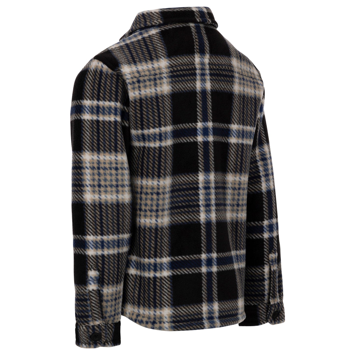 Black - Back - Trespass Boys Checkley Microfleece Shirt