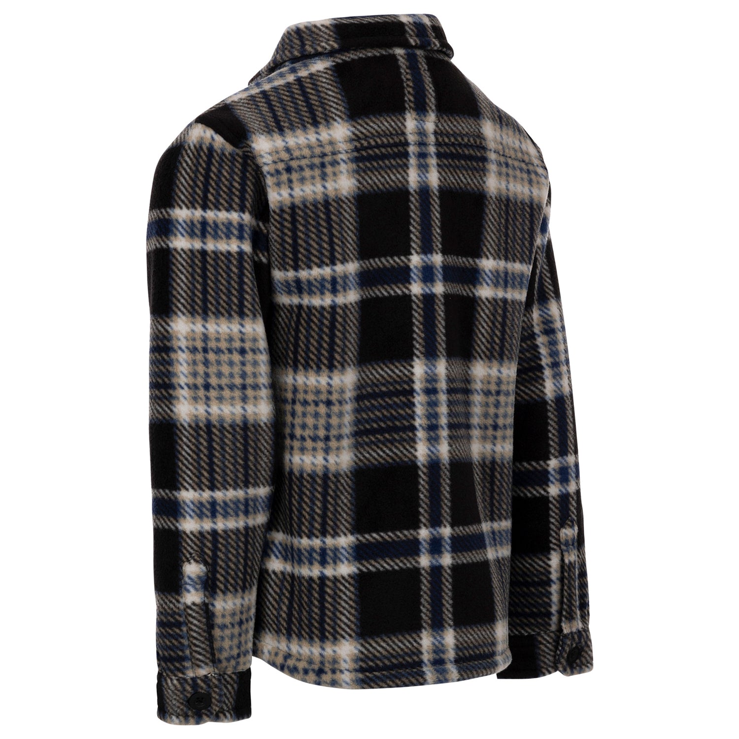 Black - Back - Trespass Boys Checkley Microfleece Shirt