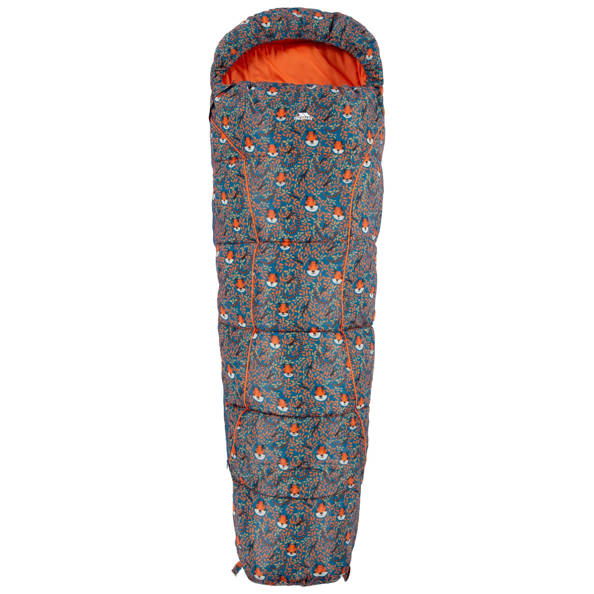 Teal - Side - Trespass Childrens-Kids Bunka Lightweight Mummy Sleeping Bag