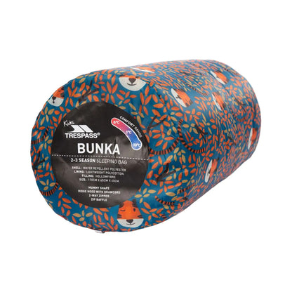 Teal - Pack Shot - Trespass Childrens-Kids Bunka Lightweight Mummy Sleeping Bag