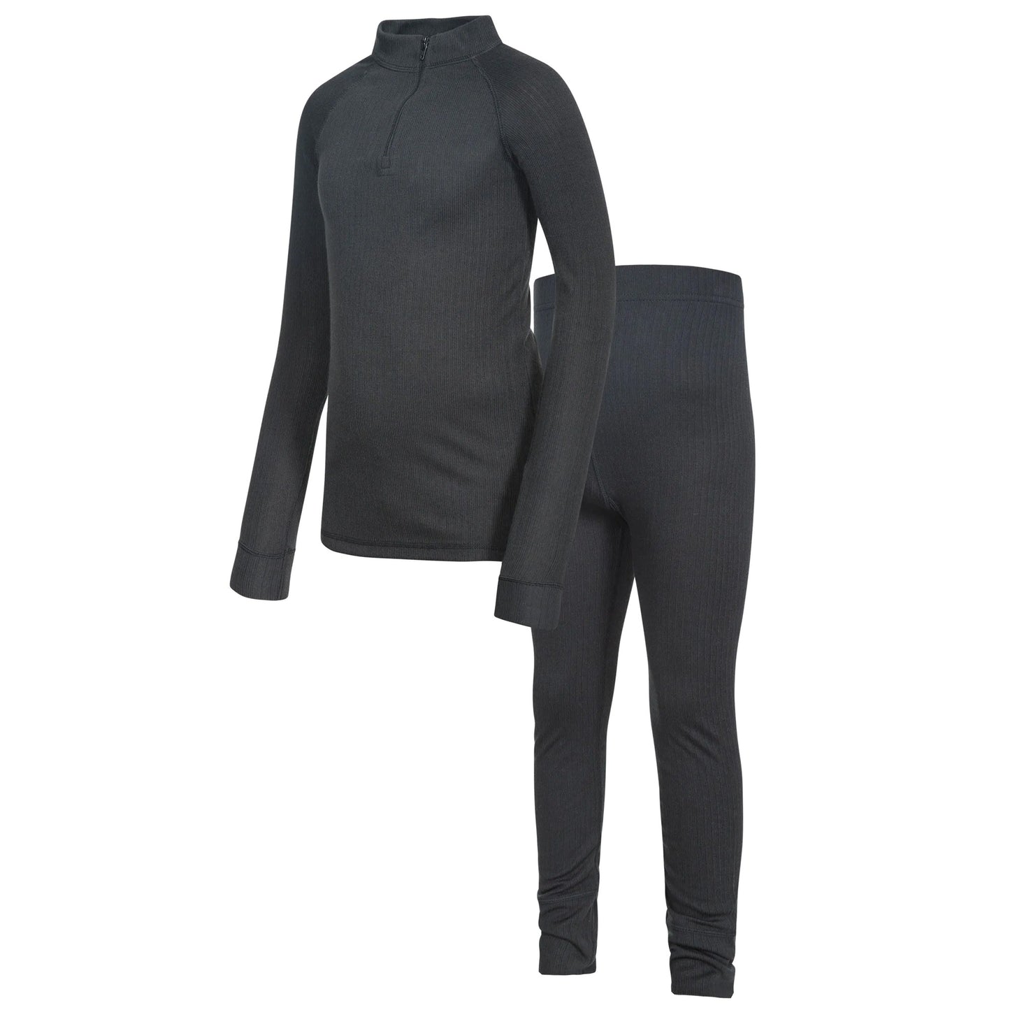 Black - Front - Trespass Childrens-Kids Unite360 Thermal Base Layers Set