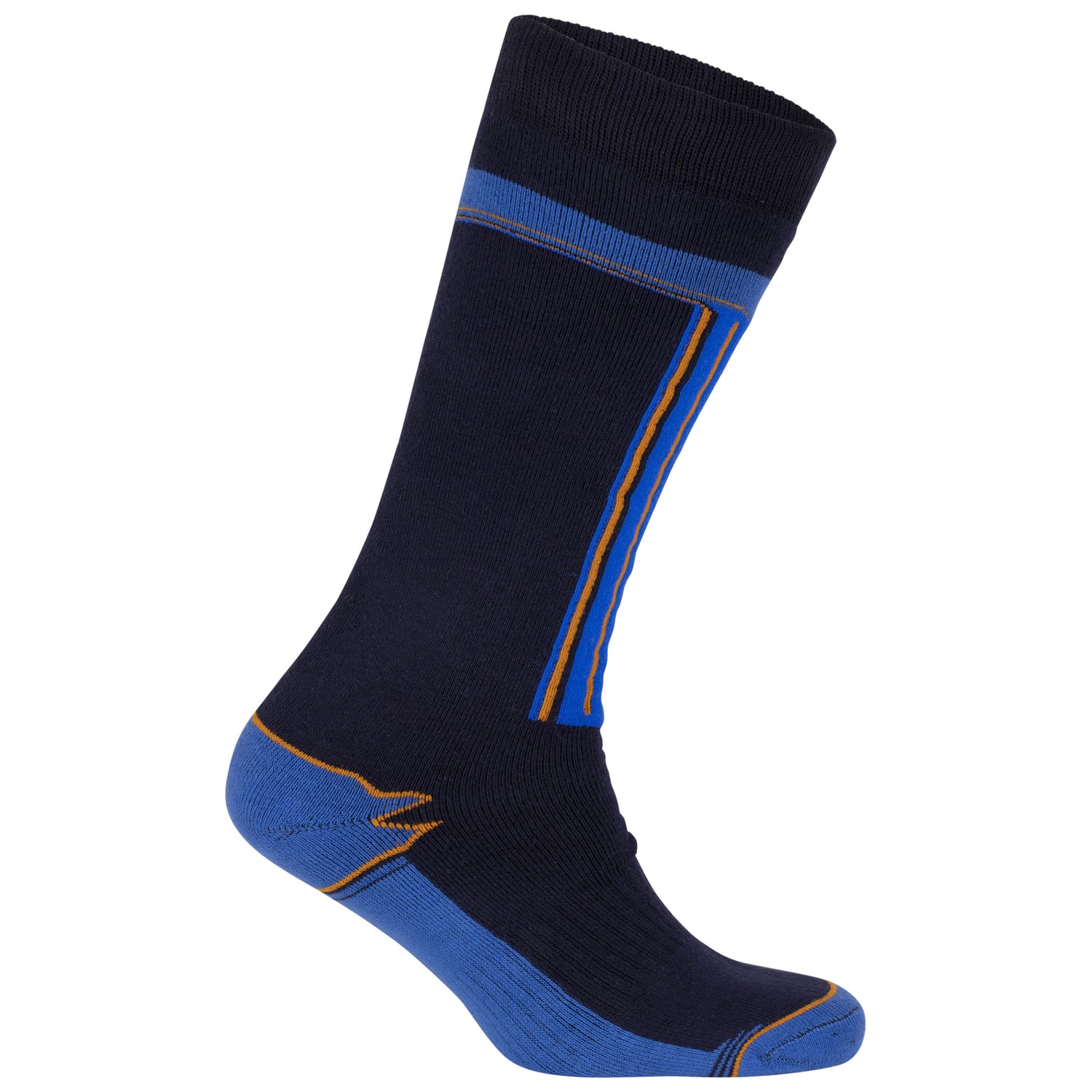Navy-Flint - Side - Trespass Unisex Adult Winski Ski Socks (Pack of 2)
