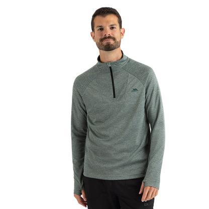 Green Willow Marl - Side - Trespass Mens Valin Long-Sleeved Top