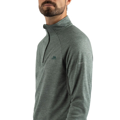 Green Willow Marl - Pack Shot - Trespass Mens Valin Long-Sleeved Top
