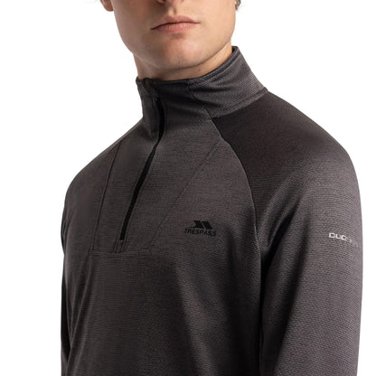 Black Marl - Pack Shot - Trespass Mens Valin Long-Sleeved Top