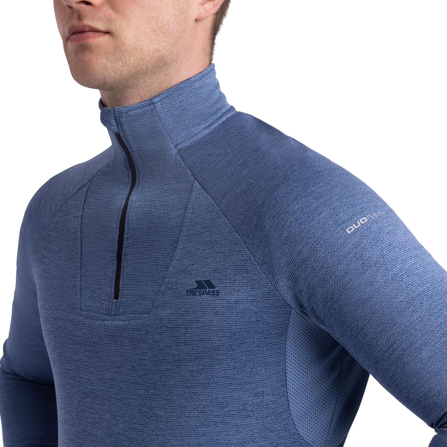 Blue Tone Marl - Pack Shot - Trespass Mens Valin Long-Sleeved Top
