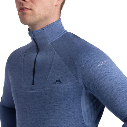 Blue Tone Marl - Pack Shot - Trespass Mens Valin Long-Sleeved Top