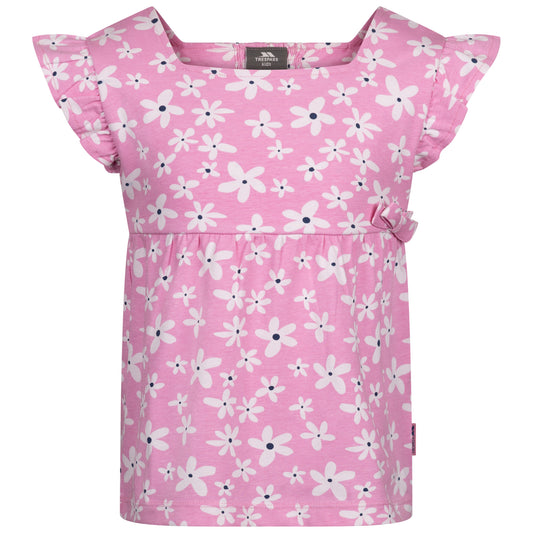 Sweet Pink - Front - Trespass Girls Damia T-Shirt