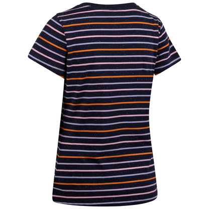 Navy-Multicoloured - Back - Trespass Womens-Ladies Michaela Striped T-Shirt
