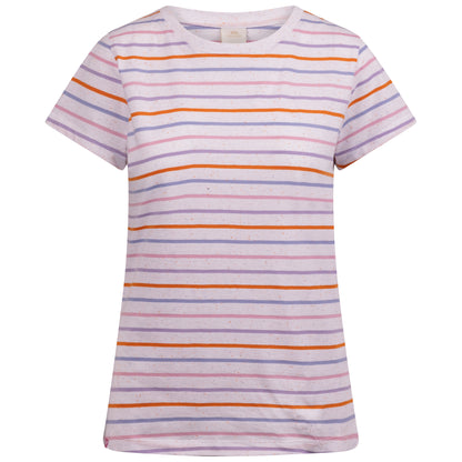 White-Multicoloured - Front - Trespass Womens-Ladies Michaela Striped T-Shirt