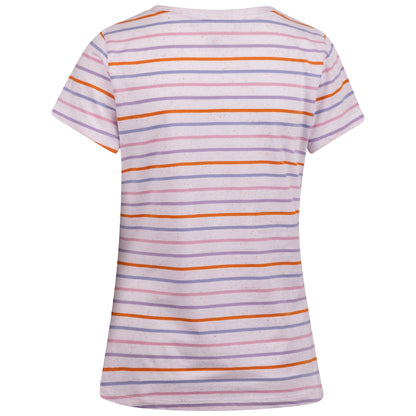 White-Multicoloured - Back - Trespass Womens-Ladies Michaela Striped T-Shirt