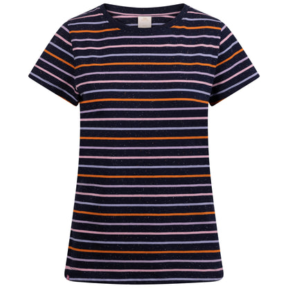 Navy-Multicoloured - Front - Trespass Womens-Ladies Michaela Striped T-Shirt