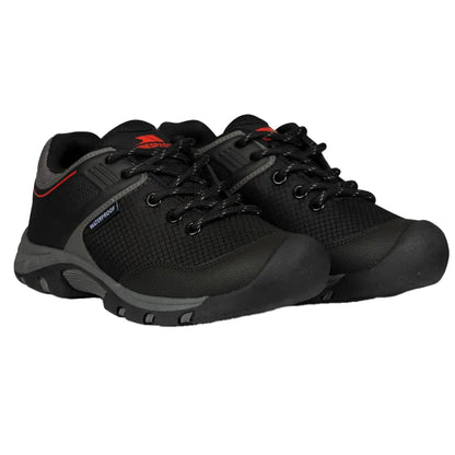 Black-Red - Front - Trespass Childrens-Kids Bevin Waterproof Trainers