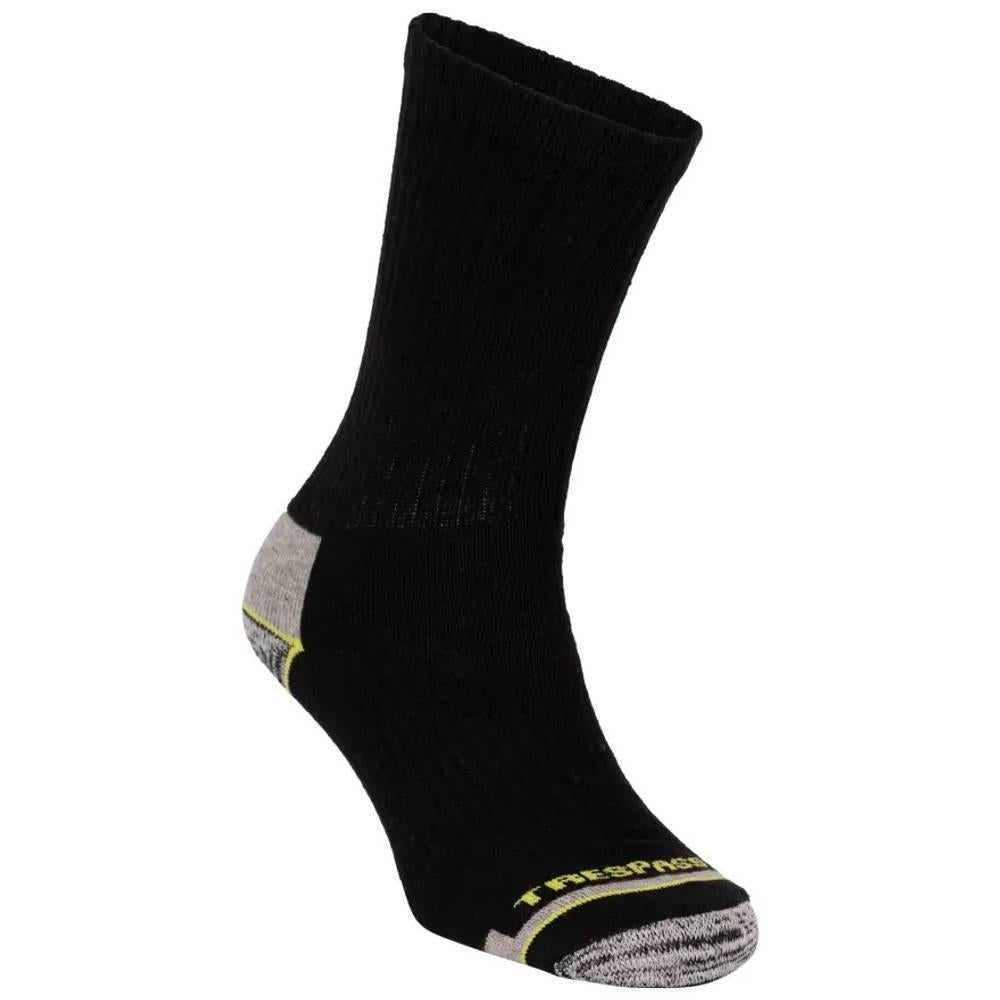 Black-Grey - Side - Trespass Unisex Adult Socks (Pack of 5)