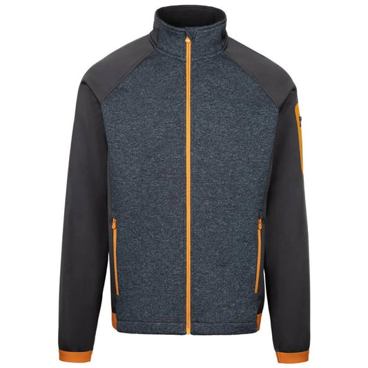 Navy Marl - Front - Trespass Mens AT300 Foxearth Full Zip Fleece Jacket