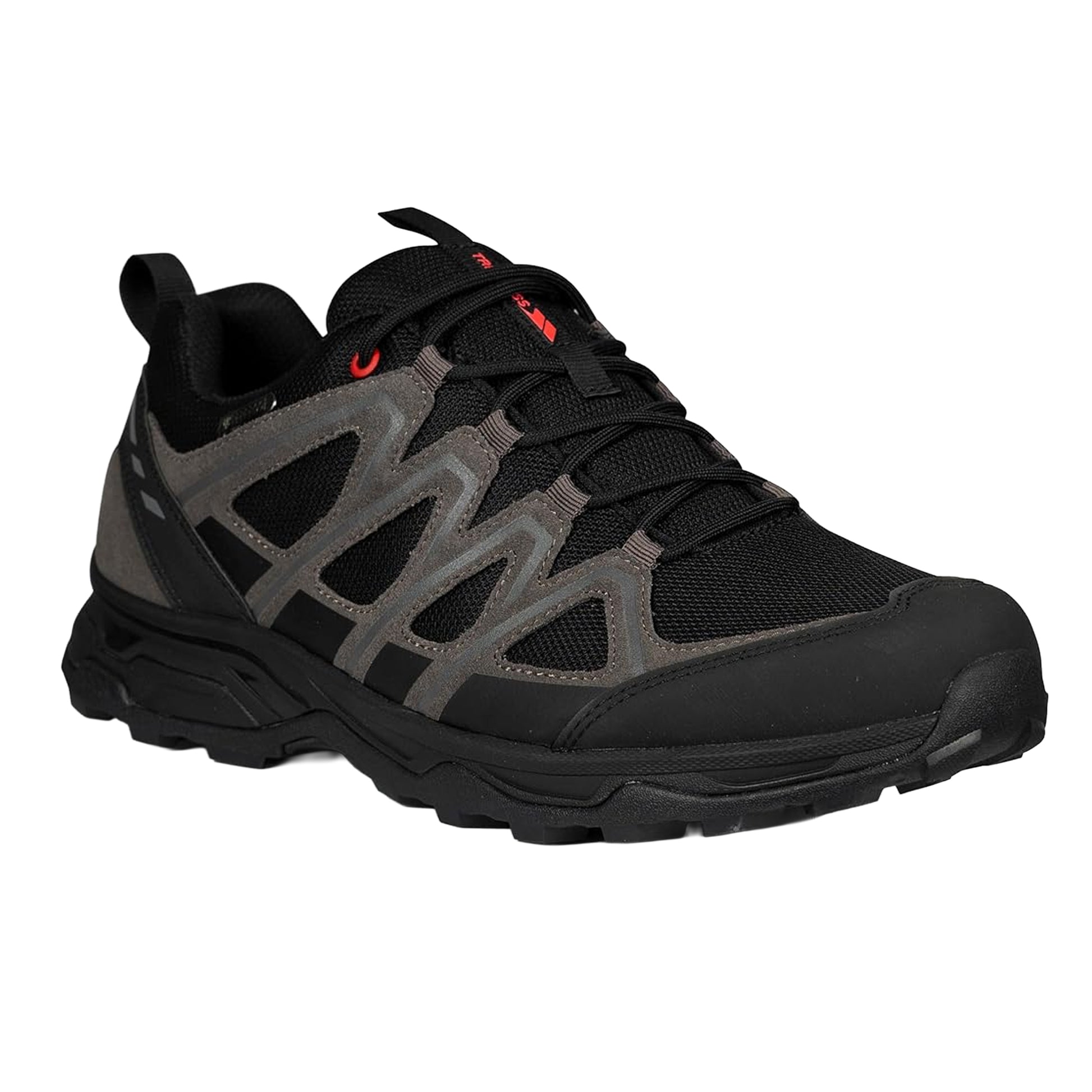 Black-Grey - Front - Trespass Mens Carraig Suede Walking Shoes
