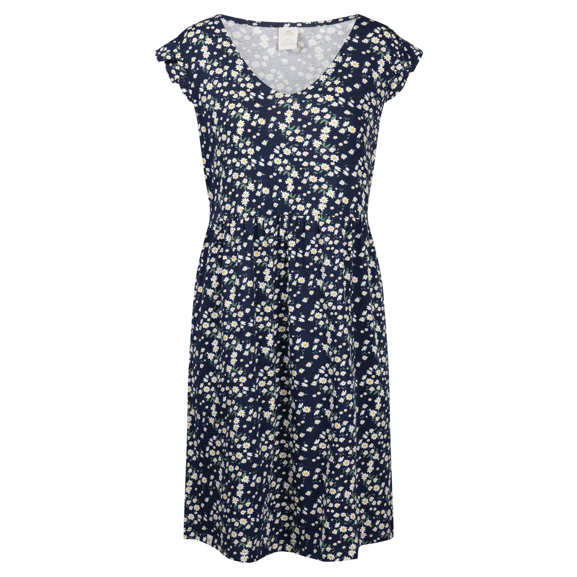Navy - Front - Trespass Womens-Ladies Gertha Daisy Jersey Dress