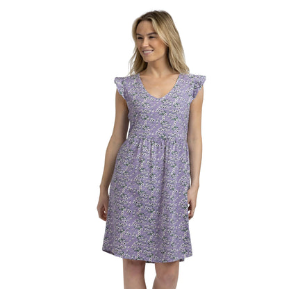 Grey-Light Pink - Side - Trespass Womens-Ladies Gertha Daisy Jersey Dress