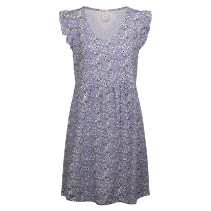Grey-Light Pink - Front - Trespass Womens-Ladies Gertha Daisy Jersey Dress