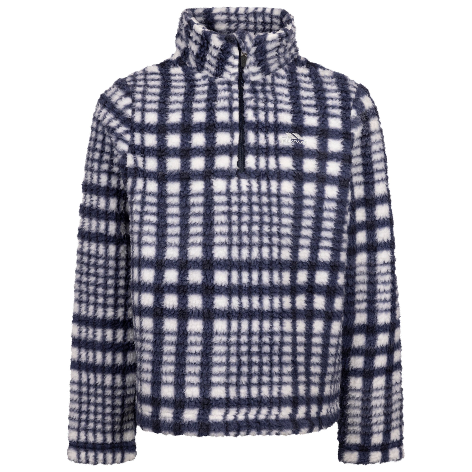 Navy - Front - Trespass Childrens-Kids Booker AT200 Half Zip Fleece Top
